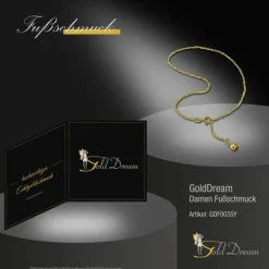 GoldDream Fußkette Singapur Kugel 333 Gold 25cm Damen Echtschmuck GDF0035Y