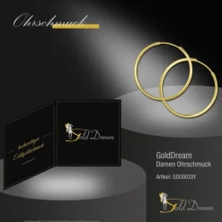 GoldDream Gold Creole 32mm Ohrring 333er Gelbgold Echtschmuck GDO0033Y
