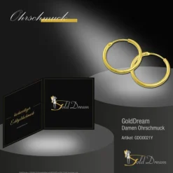 GoldDream Gold Creole 15mm Ohrring 333er Gelbgold Echtschmuck GDO0021Y