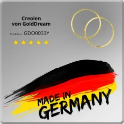 GoldDream Gold Creole 32mm Ohrring 333er Gelbgold Echtschmuck GDO0033Y