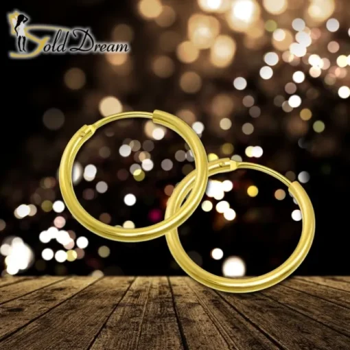 GoldDream Gold Creole 15mm Ohrring 333er Gelbgold Echtschmuck GDO0021Y