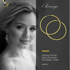 GoldDream Gold Creole 44mm Ohrring 333er Gelbgold Echtschmuck GDO0034Y