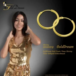 GoldDream Gold Creole 15mm Ohrring 333er Gelbgold Echtschmuck GDO0021Y