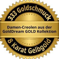 GoldDream Gold Creole 44mm Ohrring 333er Gelbgold Echtschmuck GDO0034Y
