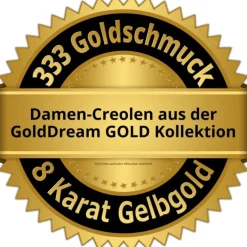 GoldDream Gold Creole 32mm Ohrring 333er Gelbgold Echtschmuck GDO0033Y