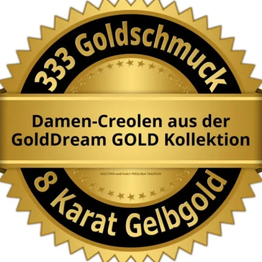 GoldDream Gold Creole 32mm Ohrring 333er Gelbgold Echtschmuck GDO0033Y
