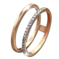 GoldDream Gold Doppel Ring Zirkonia weiß Gr.54 333er Rosegold GDR505E54