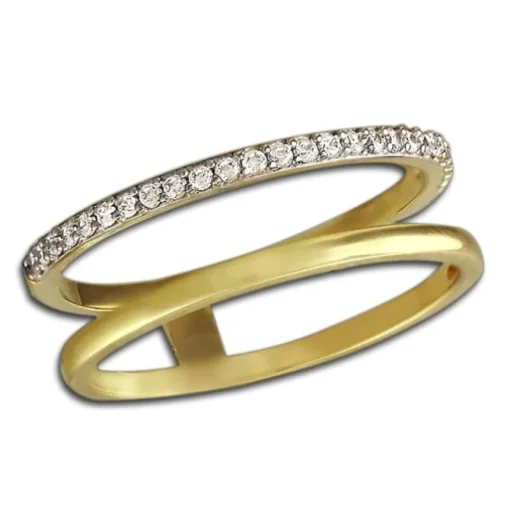 GoldDream Gold Doppel Ring Zirkonia weiß Gr.58 333er Gelbgold GDR505Y58