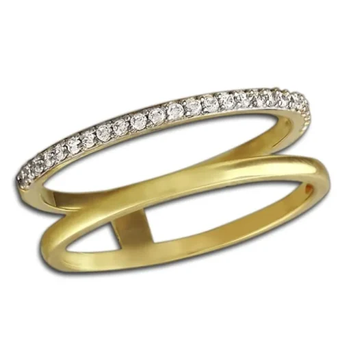 GoldDream Gold Doppel Ring Zirkonia weiß Gr.56 333er Gelbgold GDR505Y56