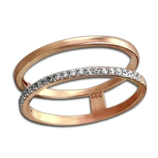 GoldDream Gold Doppel Ring Zirkonia weiß Gr.54 333er Rosegold GDR505E54