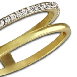 GoldDream Gold Doppel Ring Zirkonia weiß Gr.60 333er Gelbgold GDR505Y60
