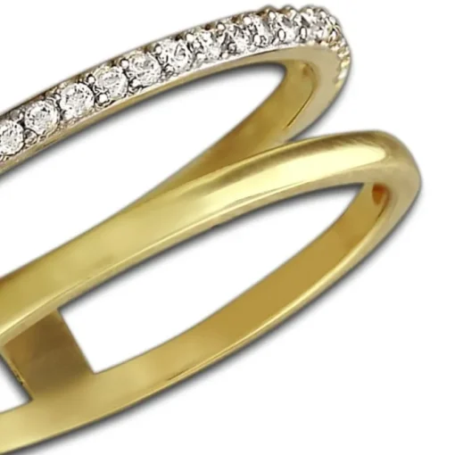 GoldDream Gold Doppel Ring Zirkonia weiß Gr.58 333er Gelbgold GDR505Y58