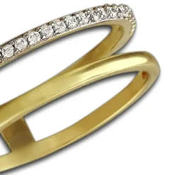 GoldDream Gold Doppel Ring Zirkonia weiß Gr.54 333er Gelbgold GDR505Y54