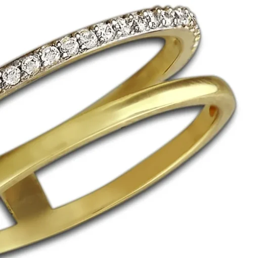GoldDream Gold Doppel Ring Zirkonia weiß Gr.54 333er Gelbgold GDR505Y54