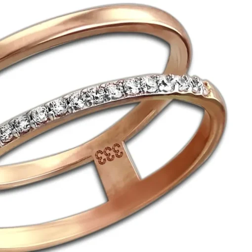 GoldDream Gold Doppel Ring Zirkonia weiß Gr.56 333er Rosegold GDR505E56