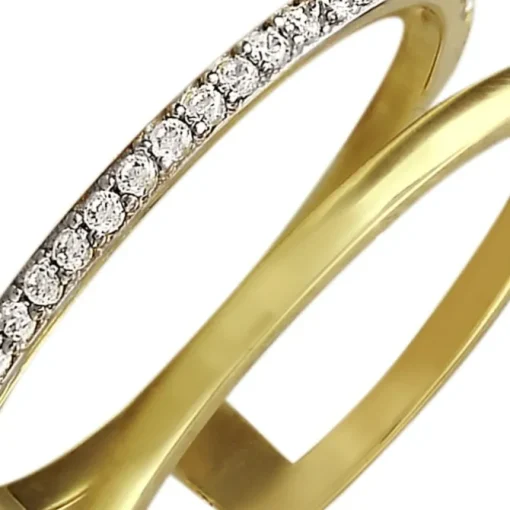 GoldDream Gold Doppel Ring Zirkonia weiß Gr.60 333er Gelbgold GDR505Y60