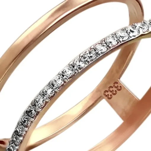 GoldDream Gold Doppel Ring Zirkonia weiß Gr.56 333er Rosegold GDR505E56