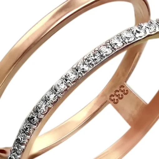 GoldDream Gold Doppel Ring Zirkonia weiß Gr.58 333er Rosegold GDR505E58