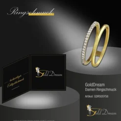 GoldDream Gold Doppel Ring Zirkonia weiß Gr.58 333er Gelbgold GDR505Y58