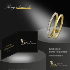 GoldDream Gold Doppel Ring Zirkonia weiß Gr.56 333er Gelbgold GDR505Y56