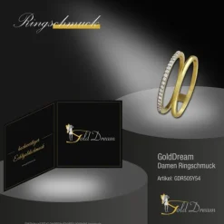 GoldDream Gold Doppel Ring Zirkonia weiß Gr.54 333er Gelbgold GDR505Y54