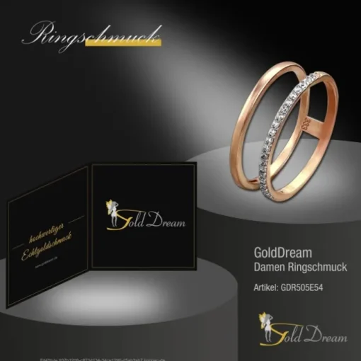 GoldDream Gold Doppel Ring Zirkonia weiß Gr.54 333er Rosegold GDR505E54