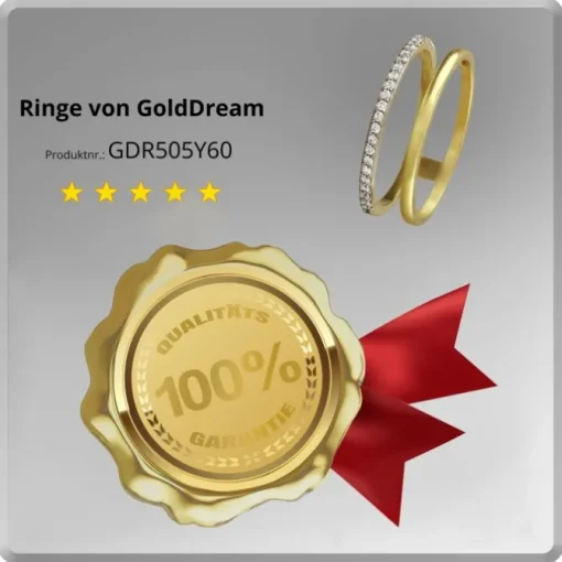 GoldDream Gold Doppel Ring Zirkonia weiß Gr.60 333er Gelbgold GDR505Y60