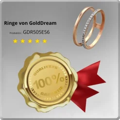 GoldDream Gold Doppel Ring Zirkonia weiß Gr.56 333er Rosegold GDR505E56