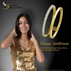 GoldDream Gold Doppel Ring Zirkonia weiß Gr.60 333er Gelbgold GDR505Y60