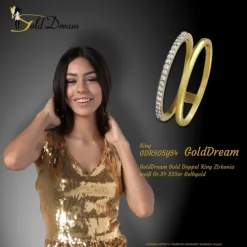 GoldDream Gold Doppel Ring Zirkonia weiß Gr.54 333er Gelbgold GDR505Y54