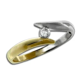 GoldDream Gold Ring Bicolor Zirkonia weiß Gr.58 333er Gelbgold GDR533T58