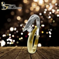 GoldDream Gold Ring Bicolor Zirkonia weiß Gr.58 333er Gelbgold GDR533T58