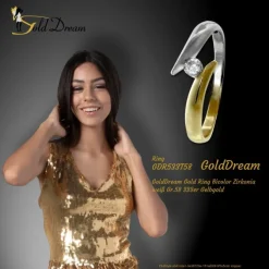 GoldDream Gold Ring Bicolor Zirkonia weiß Gr.58 333er Gelbgold GDR533T58