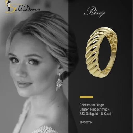 GoldDream Gold Ring Big gedreht Gr.54 333er Gelbgold GDR556Y54