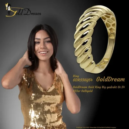 GoldDream Gold Ring Big gedreht Gr.54 333er Gelbgold GDR556Y54