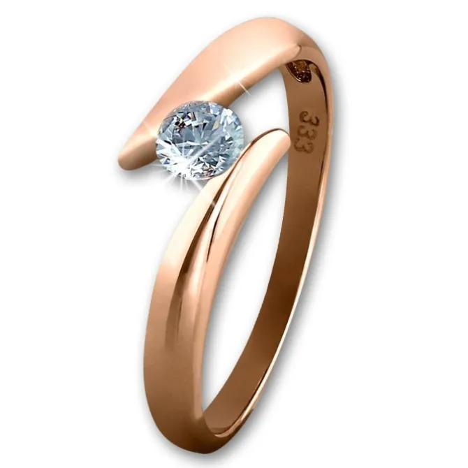 GoldDream Gold Ring Big Zirkonia weiß Gr.60 333er Rosegold GDR512E60