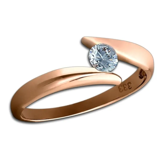 GoldDream Gold Ring Big Zirkonia weiß Gr.60 333er Rosegold GDR512E60
