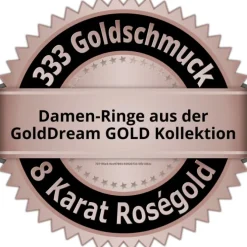 GoldDream Gold Ring Big Zirkonia weiß Gr.58 333er Rosegold GDR512E58