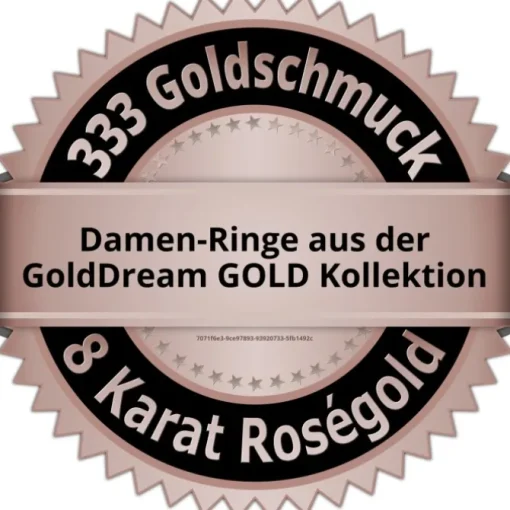 GoldDream Gold Ring Big Zirkonia weiß Gr.58 333er Rosegold GDR512E58