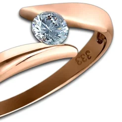 GoldDream Gold Ring Big Zirkonia weiß Gr.58 333er Rosegold GDR512E58