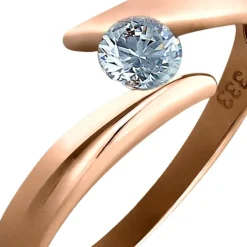 GoldDream Gold Ring Big Zirkonia weiß Gr.58 333er Rosegold GDR512E58