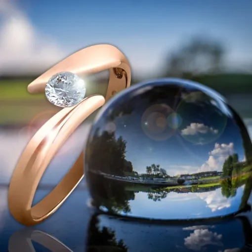 GoldDream Gold Ring Big Zirkonia weiß Gr.58 333er Rosegold GDR512E58
