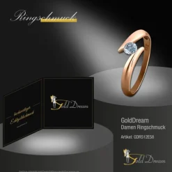 GoldDream Gold Ring Big Zirkonia weiß Gr.58 333er Rosegold GDR512E58