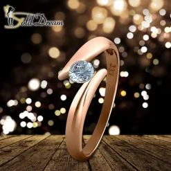 GoldDream Gold Ring Big Zirkonia weiß Gr.60 333er Rosegold GDR512E60