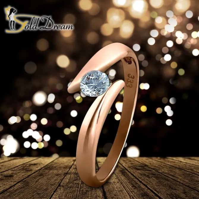 GoldDream Gold Ring Big Zirkonia weiß Gr.60 333er Rosegold GDR512E60