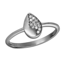 GoldDream Gold Ring Blatt Zirkonia weiß Gr.60 333er Weißgold GDR506J60