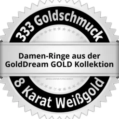 GoldDream Gold Ring Blatt Zirkonia weiß Gr.54 333er Weißgold GDR506J54