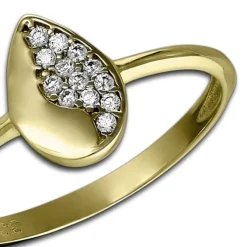 GoldDream Gold Ring Blatt Zirkonia weiß Gr.56 333er Gelbgold GDR506Y56