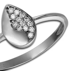 GoldDream Gold Ring Blatt Zirkonia weiß Gr.60 333er Weißgold GDR506J60