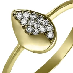 GoldDream Gold Ring Blatt Zirkonia weiß Gr.56 333er Gelbgold GDR506Y56